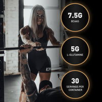 DY Nutrition HIT BCAA 4:1:1 + Glutamine, 450g, 30 Servings (Cherry Flavour) Branch Chain Amino Acid Powder Drink for Optimal Pump & Performance | Pre & Intra Workout Supplement