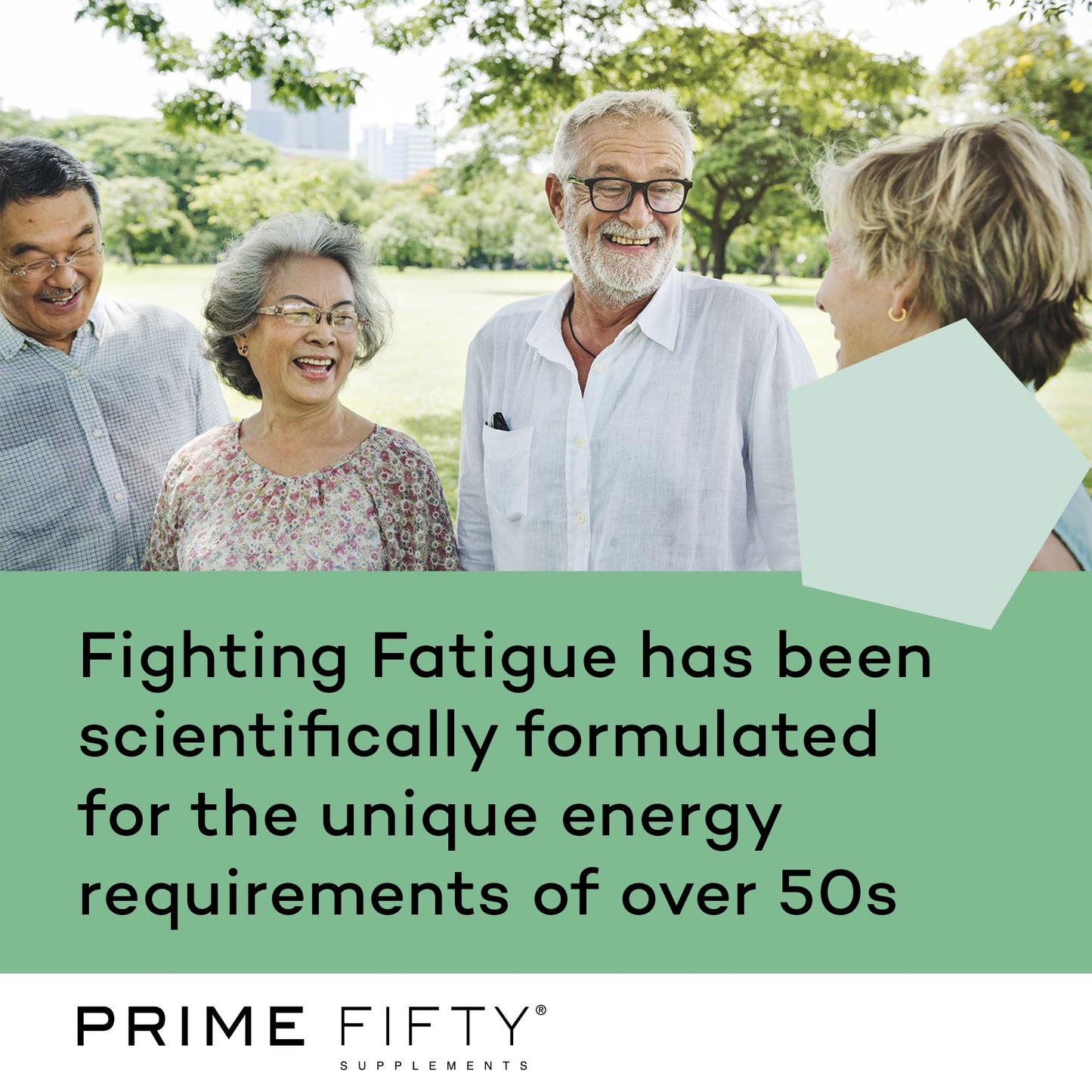Prime Fifty Fighting Fatigue Supplement – 120 Day Supply – Energy Tablet with Vitamin B12, Magnesium & Iron for Over 50s – Co-Enzyme & C,D&B Vitamins