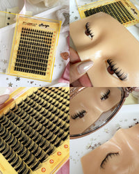 JIMIRE Manga Cluster Lashes Natural Looking 180Pcs Individual Eyelashes Wispy Eyelash Extensions Lashes Individual Cluster 8-16MM C Curl Anime DIY Eyelash Clusters at Home