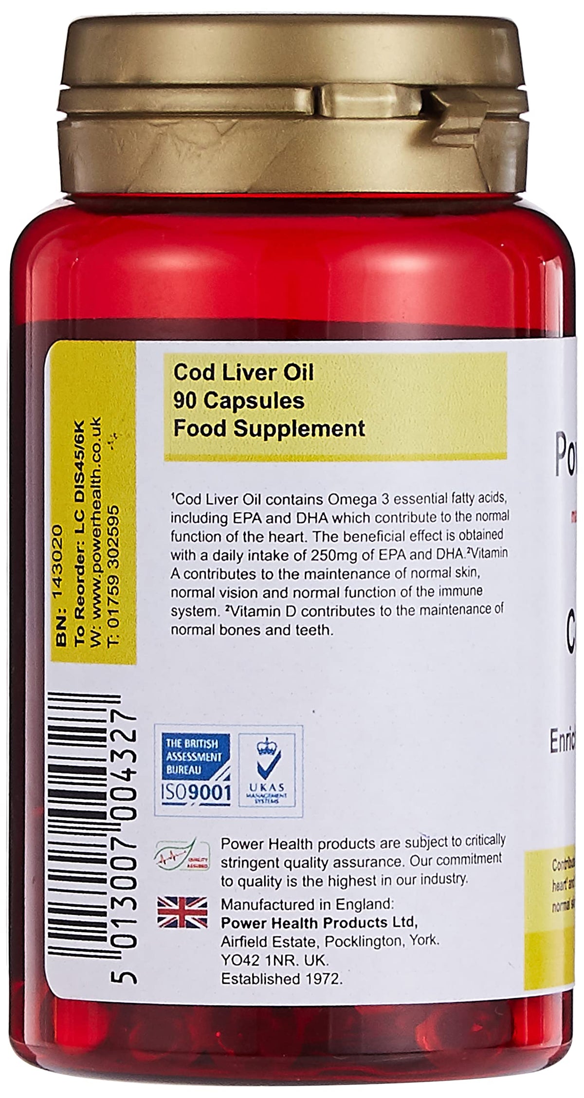 POWER HEALTH Power Health Cod Liver Oil Caps 90 caps
