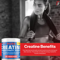 Supplements Direct - Creatine Monohydrate Powder - 200g - 40 Servings - Pure Creatine - Improves Recovery Time - Reduces Muscle Soreness - Creatine Supplement - Ideal for High Intensity Exercise