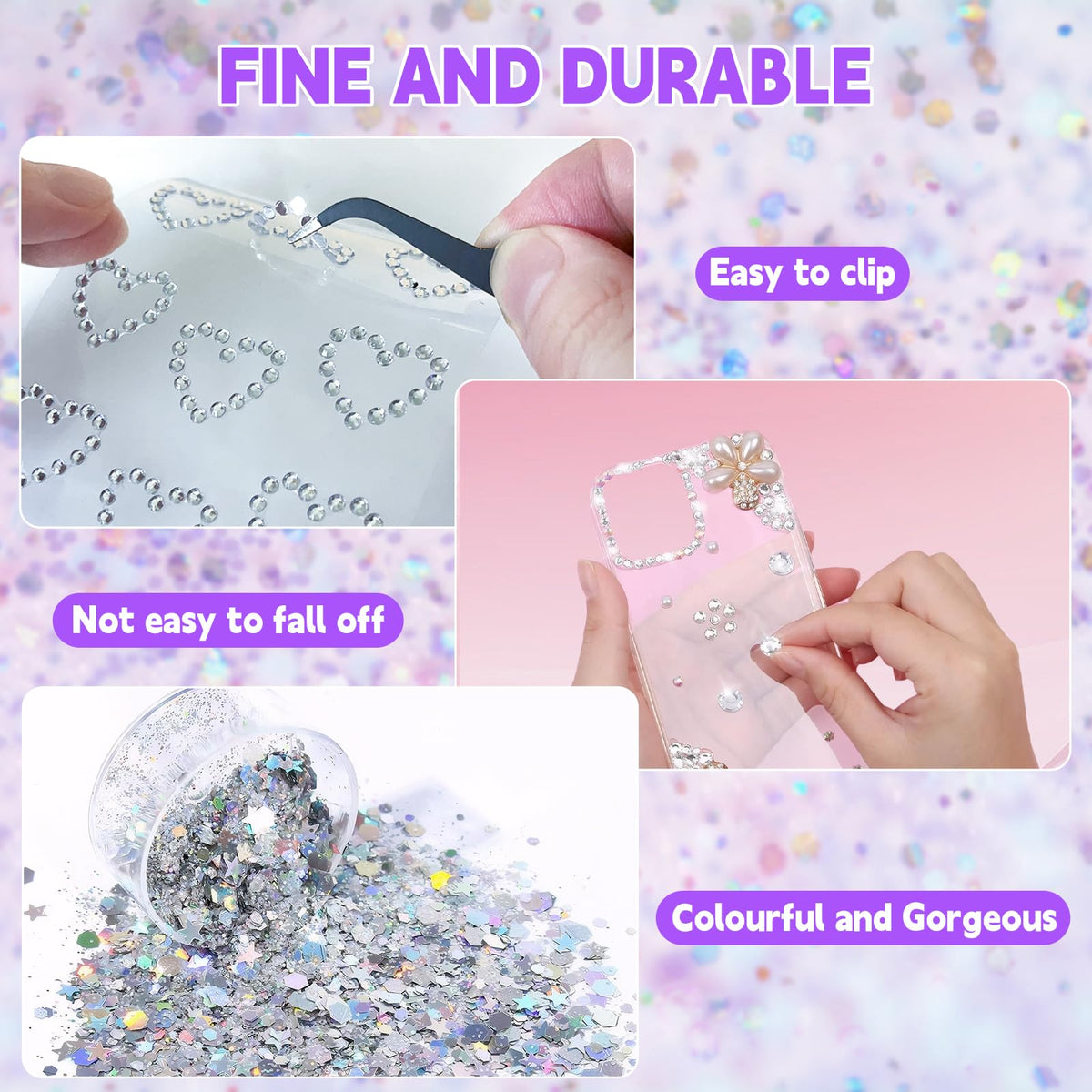 NVGVUP Body Glitter Gel with Gem Stickers Beauty Set, 6 Colours Face Glitter Makeup & 3 PCS Festival Face Gems Stick On, Face Gems Rhinestone for Makeup, Nail