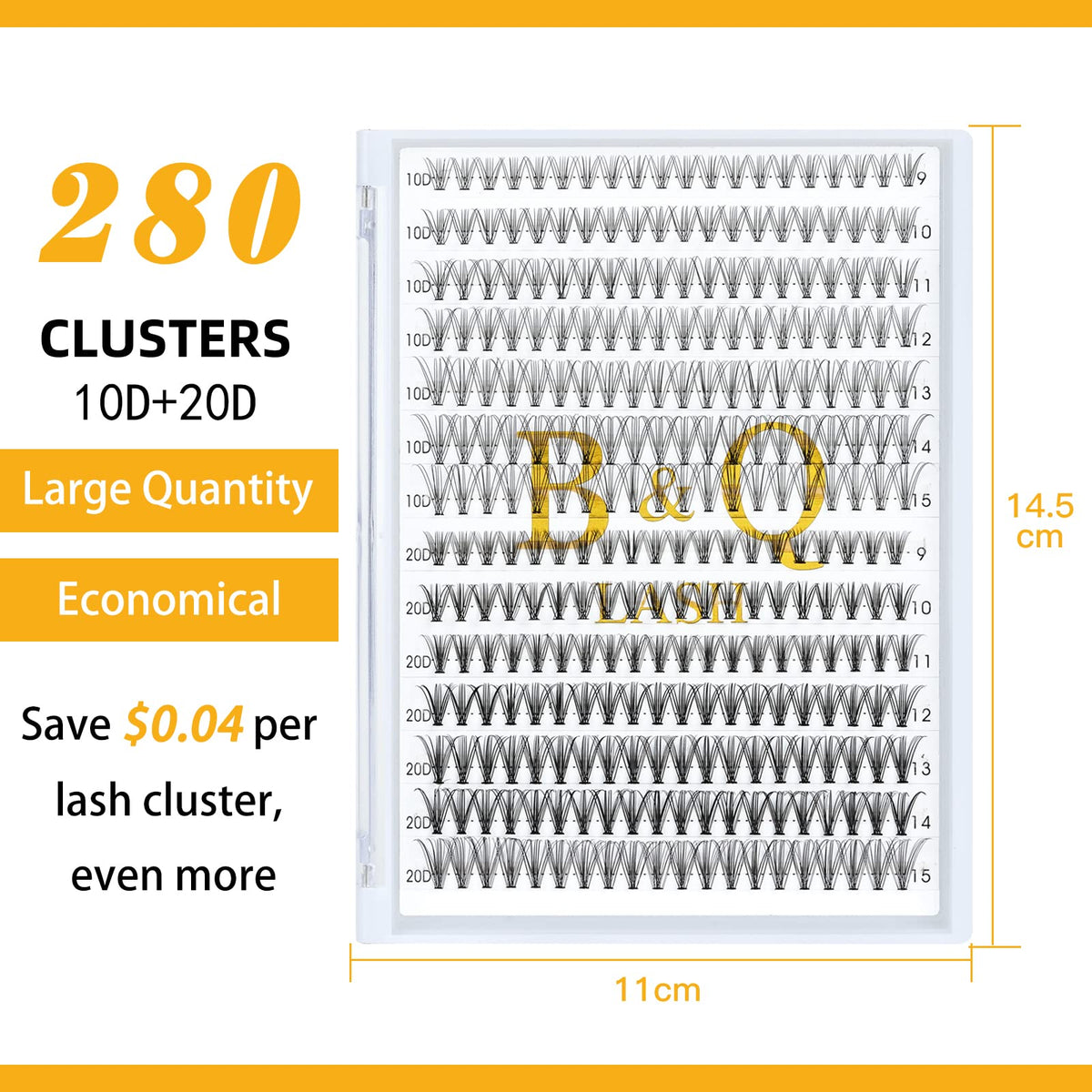 B&Qaugen B&Q Cluster Lashes 10D-0.10D+20D-0.07D 9-16MIX 280 Clusters Individual Lashes C D Curl B&Q LASH Individual Eyelashes 10D 20D Individual Cluster Lashes DIY Lash Extensions at Home (0.07+0.10,9-16MIX)