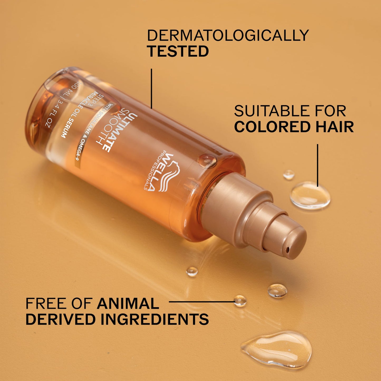 Wella Professionals ULTIMATE SMOOTH Miracle Oil Serum - Hair Oil With Squalane & Omega 9 - For Dry, Dull & Frizzy Hair (30ml)