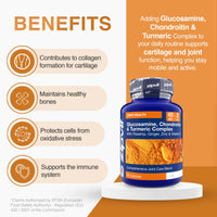 Zipvit Glucosamine and Chondroitin High Strength Turmeric Supplement with Vitamin C, Rosehip, Ginger & Zinc, 90 Capsules
