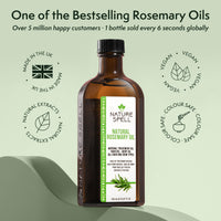 Nature Spell Rosemary Oil for Hair Growth, Pre-Diluted Scalp Oil, Stimulates Growth, Strengthens Dry and Damaged Strands, Nourishes Split Ends, Colour Safe, For All Hair Types, Vegan, 150 ml