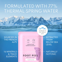 Ondée Thermale Foot Peel Mask - Exfoliating Foot Masks, Moisturising Foot Mask with Vitamin E, Foot Peel Mask for Hard Skin, Callus and Cracked Heels - Foot Care Foot Mask Peel, 1 Foot Pack