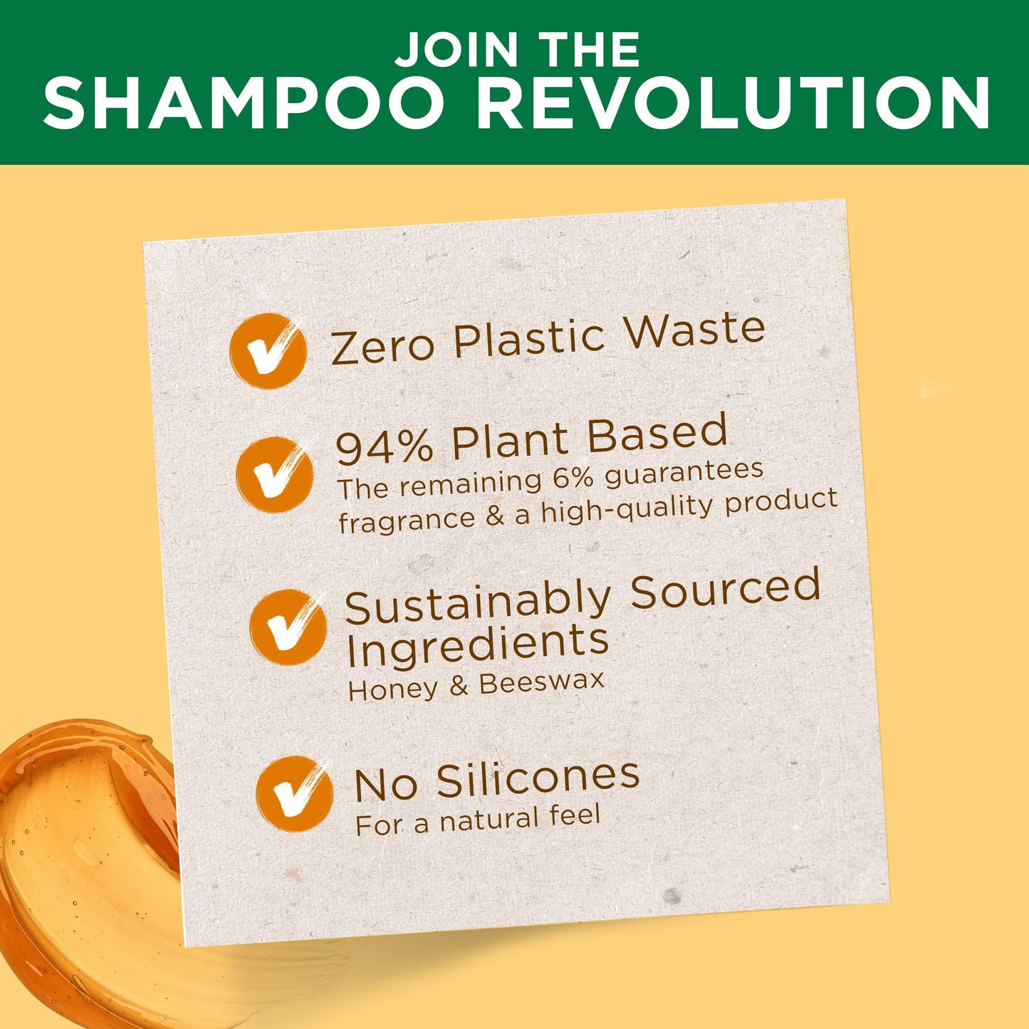 Garnier Ultimate Blends Honey Treasures Strengthening Shampoo Bar for Damaged Hair 60g