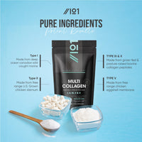 Revive Naturals Multi Collagen 2400mg – Types I, II, III, V & X – 180 Capsules – Wild Caught Marine, Grass Fed Bovine, Eggshell & Free-Range Chicken Collagen Powder, with Hyaluronic Acid & Vitamin C – by Alpha01