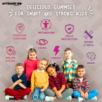 Intense Wellness INTENSE Wellness Multivitamin Gummies for Kids - Vegan Gummies with 14 Vitamins, Minerals, B6, B12 - Raspberry/Blueberry Flavour - Healthy Multi Gummies Boost Immunity, Bone Health, more - 120 Gummies