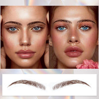 AWAVM 7Sheets/77Pairs 4D Hair-Like Tattoo Stickers Waterproof Natural Fake Eyebrow Stickers,Long Lasting Eyebrow Grooming Shaping Perfect for Women and Girls (Brown-09)