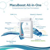 Xspan Labs MacuBoost All-in-ONE AREDS 2 Plus Formula 60 Days Supply - Lutein, Zeaxanthin, Bilberry, Pine Bark - Support Normal Eyes and Macular Health