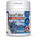 NATURE'S BEST Pure Fish Oil Capsules High Strength | 1100mg | 180 Capsules | One-A-Day | Essential Omega 3 Fish Oil | UK Made | UK’s Strongest Omega 3s with EPA 360mg and DHA 240mg