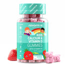 novomins Kids Calcium Gummies - 160mg of Calcium Supplement - with Vitamin D3 K2 - Healthy Bones & Teeth - Alternative to Calcium Tablets - Vegetarian & Gluten-Free - 30 Calcium Gummies for Kids - Novomins