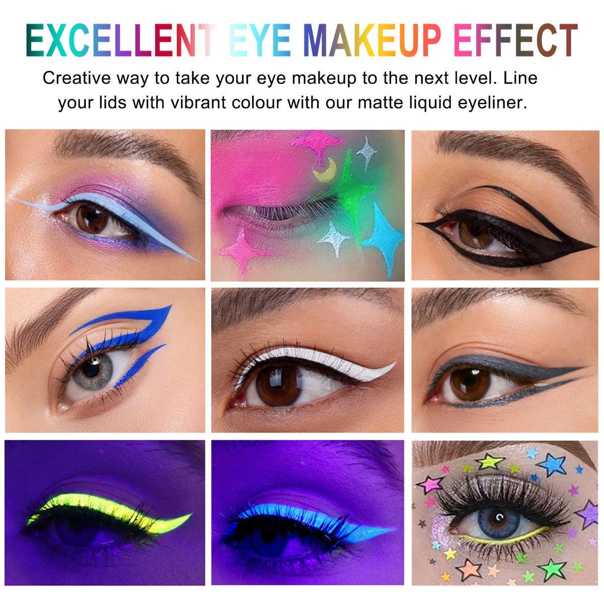 RenhuangFuxi Coloured Eyeliner Matte Liquid Eyeliner White Eyeliner Long-Lasting Waterproof Liquid Eye Liner Highly-Pigmented Colourful Eyeliner for Eye Makeup Tools Black Purple Brown (DrakRed-18)