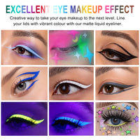 RenhuangFuxi Coloured Eyeliner Matte Liquid Eyeliner White Eyeliner Long-Lasting Waterproof Liquid Eye Liner Highly-Pigmented Colourful Eyeliner for Eye Makeup Tools Black Purple Brown (DrakRed-18)
