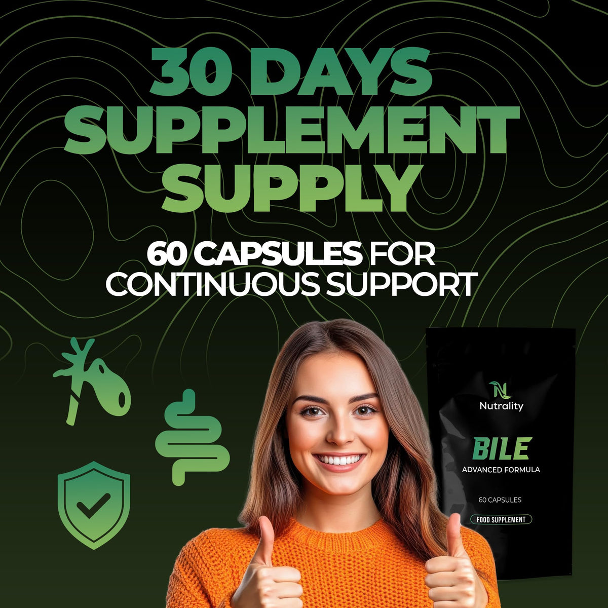 Nutrality Ox Bile Supplements UK | Gallbladder Support & Liver Detox | Bile Salts for Gallbladder | Digestive Aid for No Gallbladder | 30-Day Supply | 60 Capsules