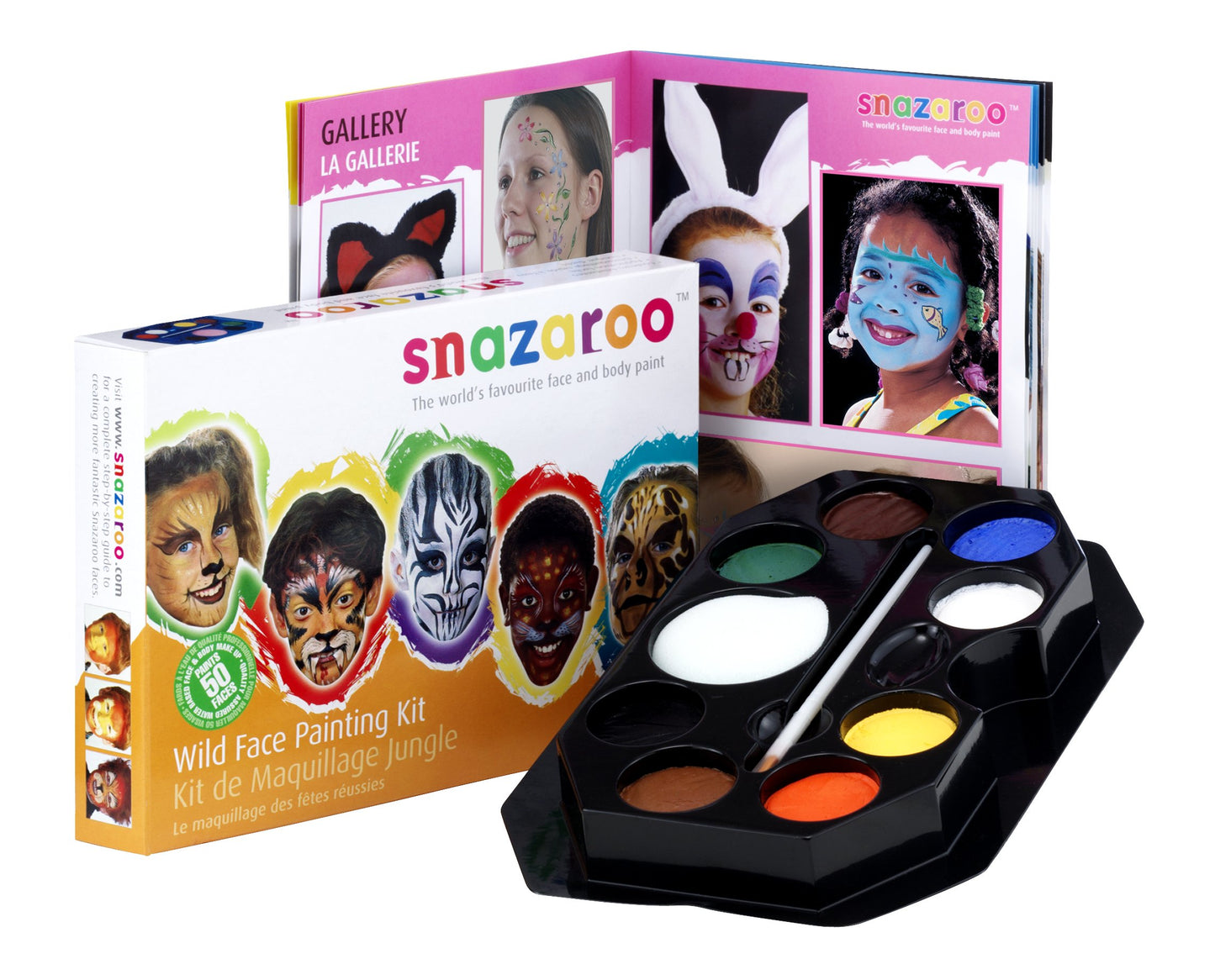Snazaroo Face Paint Palette Kit, Wild Face