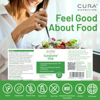 Cura Nutrition CURA NUTRITION CURAZYME Vital (90 Capsules) Digestive Enzymes Supplement for Gut Health Support, Basic Digest Formula for Bloating, Heartburn, Digestion Relief, Ideal for Sensitive Stomachs, Vegan