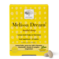 New Nordic Ltd New Nordic Melissa Dream - Melatonin-Free Natural Sleep Aid & Insomnia Relief for Adults - Magnesium & Chamomile - 40 Herbal Sleeping Tablets