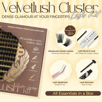 LASHVIEW DIY Eyelash Extension Kit, Fluffy Lash Extension Kit D Curl 9-18mm mix Clusters with Bond&Seal, Remover and Applicator DIY Lash Extensions for Easy at Home Application Style NM03