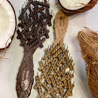 Head Jog 19 Coconut Brush - Detangling Hair Brush Made From Coconut Husk. Detangler Hairbrushes For Wet Or Dry Hair. Gentle and Flexible Detangle Hair Brush For Women and Men in Cream