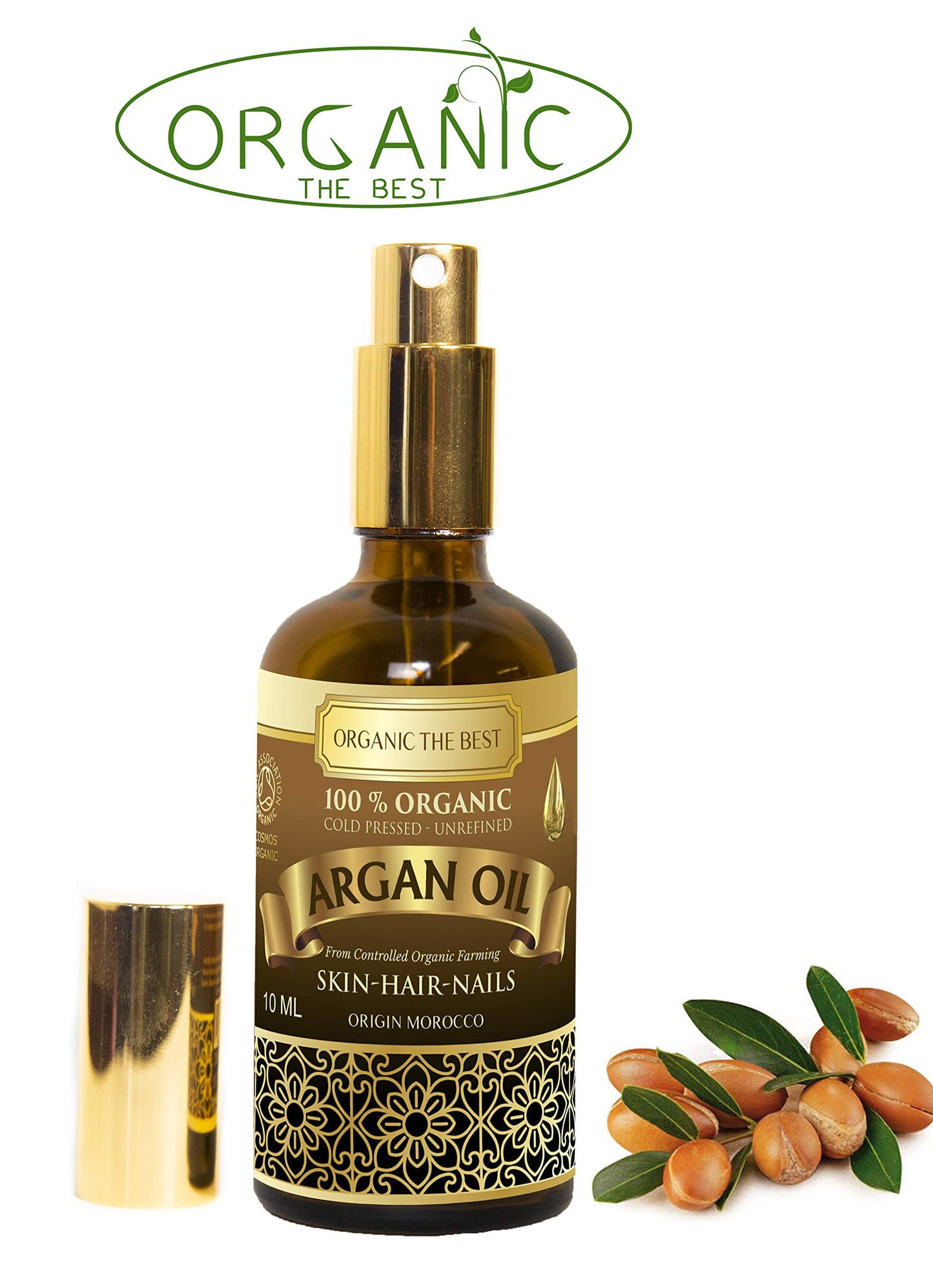 Organic The Best Organic Argan Oil 100% Cold Pressed Unrefined,Certified, Premium Quality 100 ml