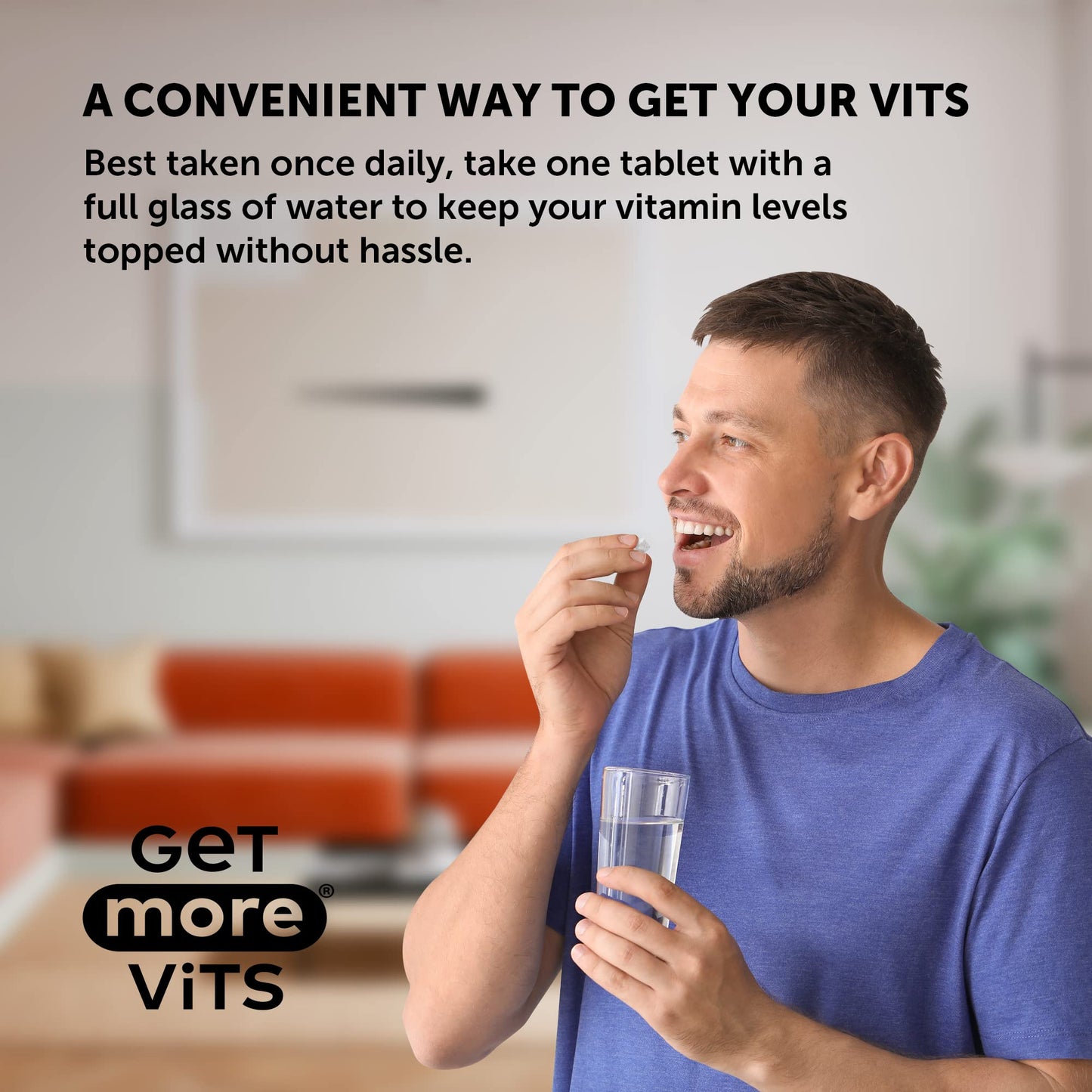 Get More Vits Vitamin B12 Tablets - 1000µg B12 Vitamin High Strength Food Supplement for Tiredness & Fatigue - Immune System Booster & Energy Tablets for Men & Women Adults - 90-Day Supply