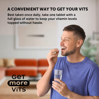 Get More Vits Vitamin B12 Tablets - 1000µg B12 Vitamin High Strength Food Supplement for Tiredness & Fatigue - Immune System Booster & Energy Tablets for Men & Women Adults - 90-Day Supply