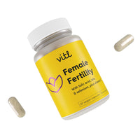 VITL Vitl Female Fertility Supplement - 30 Vegan Capsules - Includes Folic Acid, Vitamin B12 & Zinc - Formulated with 17 Essential Nutrients & Vitamins - Conception Support for Women - 1 Month Supply