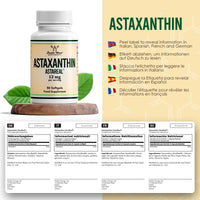 Double Wood Supplements AstaReal® Natural Astaxanthin 12 mg – 50 Softgels (1-A-Day) – Most-Studied Algal Antioxidant – Supports Skin, Eyes, Brain, Heart, Immunity & Performance