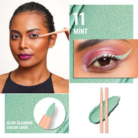 Oulac OULAC Matte Green Eye Liner Pencils Waterproof, Smudge-proof Retractable Eyeliner Lasts 24H +, Highly Pigmented and Smooth, Long-lasting Formula, Vegan (11) Mint