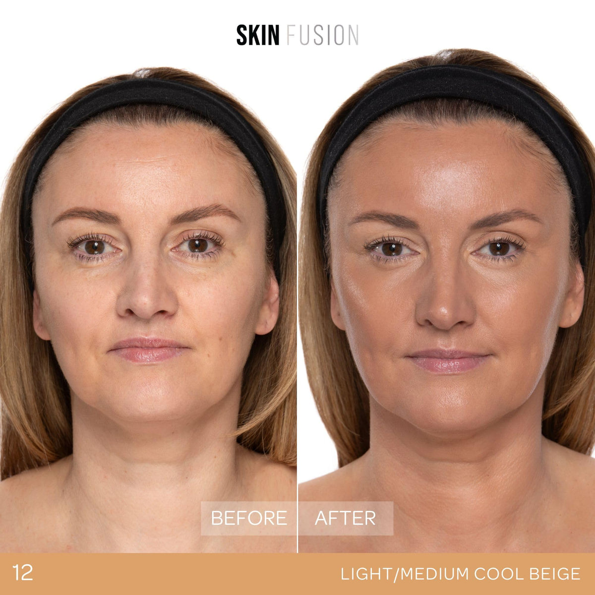 BPerfect Skin Fusion Skin Tint SPF 25 – Lightweight, Buildable Skincare Hybrid for a Radiant, Natural-Look Base – Shade 12 Light/Medium Cool Beige, 30ml