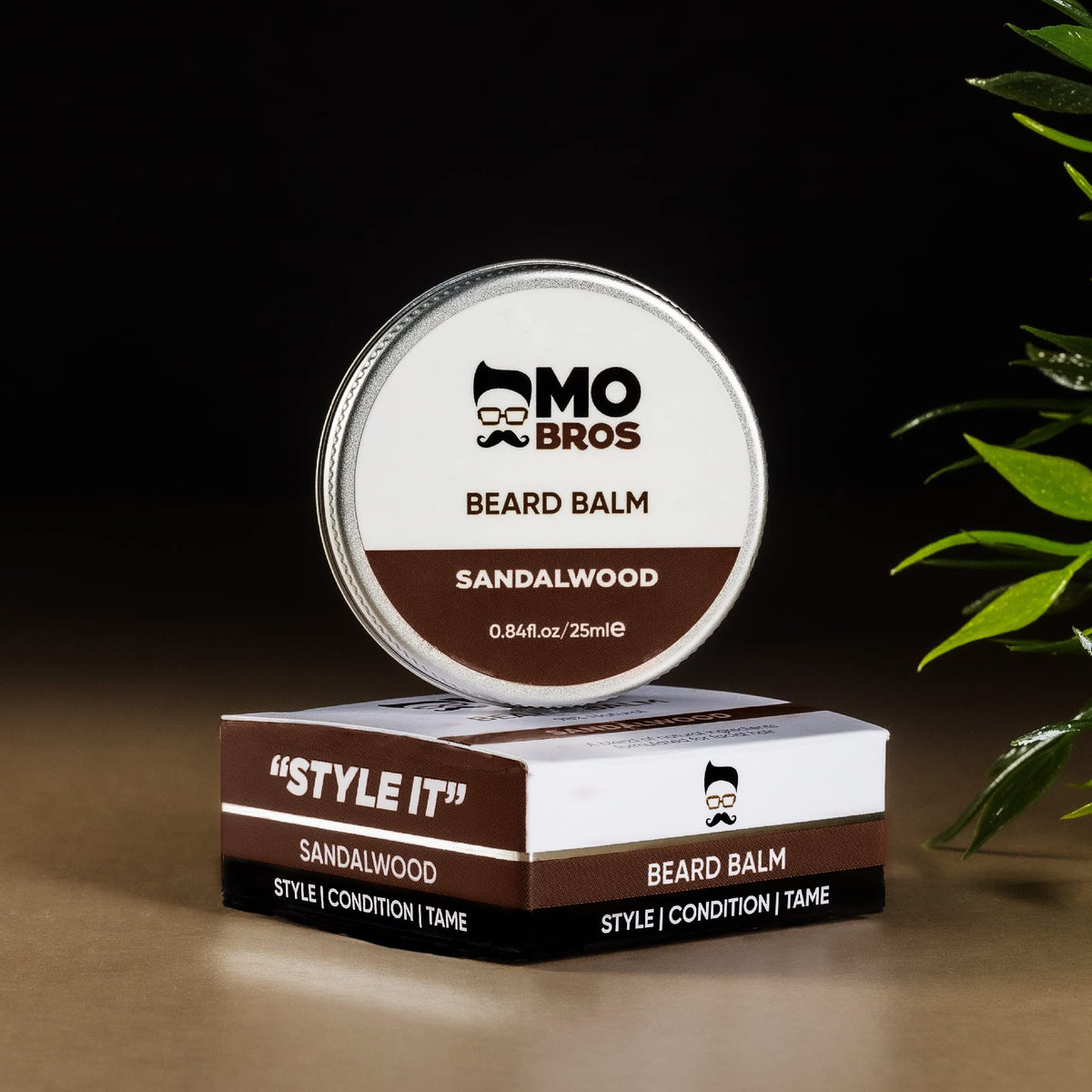 MO BRO'S Beard Balm | Sandalwood| 25ml | Softens, Styles & Tames Facial Hair | Promotes Growth, Adds Shine, Reduces Dryness & Itching | Contains Natural & Premium Ingredients