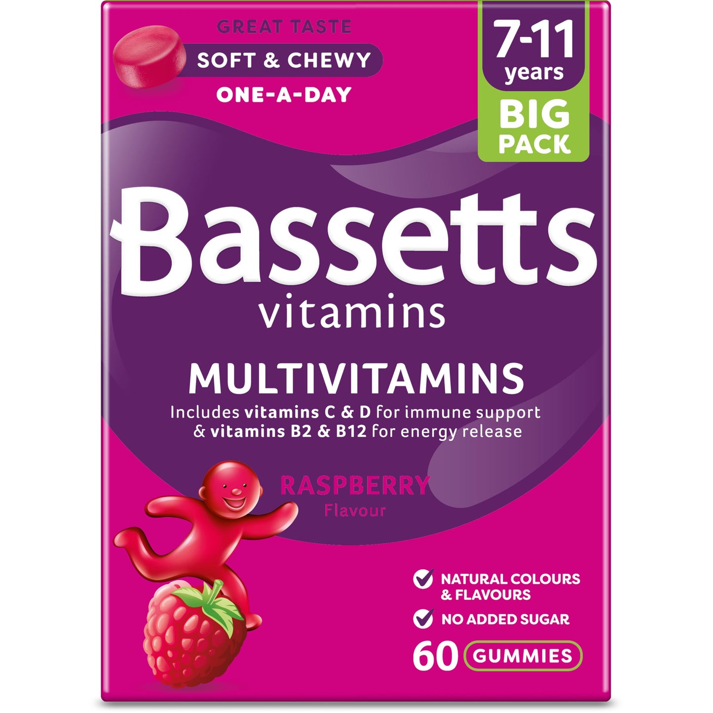 Bassetts Vitamins 7-11 Multivitamins Raspberry 60's
