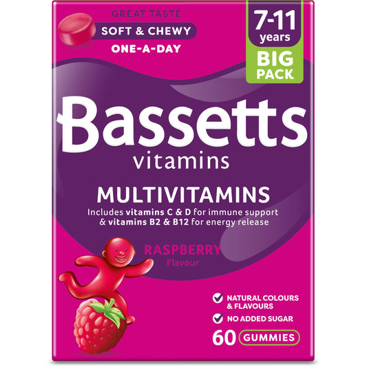 Bassetts Vitamins 7-11 Multivitamins Raspberry 60's