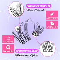 Himirell False Eyelashes DIY Clusters Lashes Individuals Wispy Wet Look Fluffy Cat Eye Fake Eyelashes Faux Mink Lashes 5 Pairs Multipack
