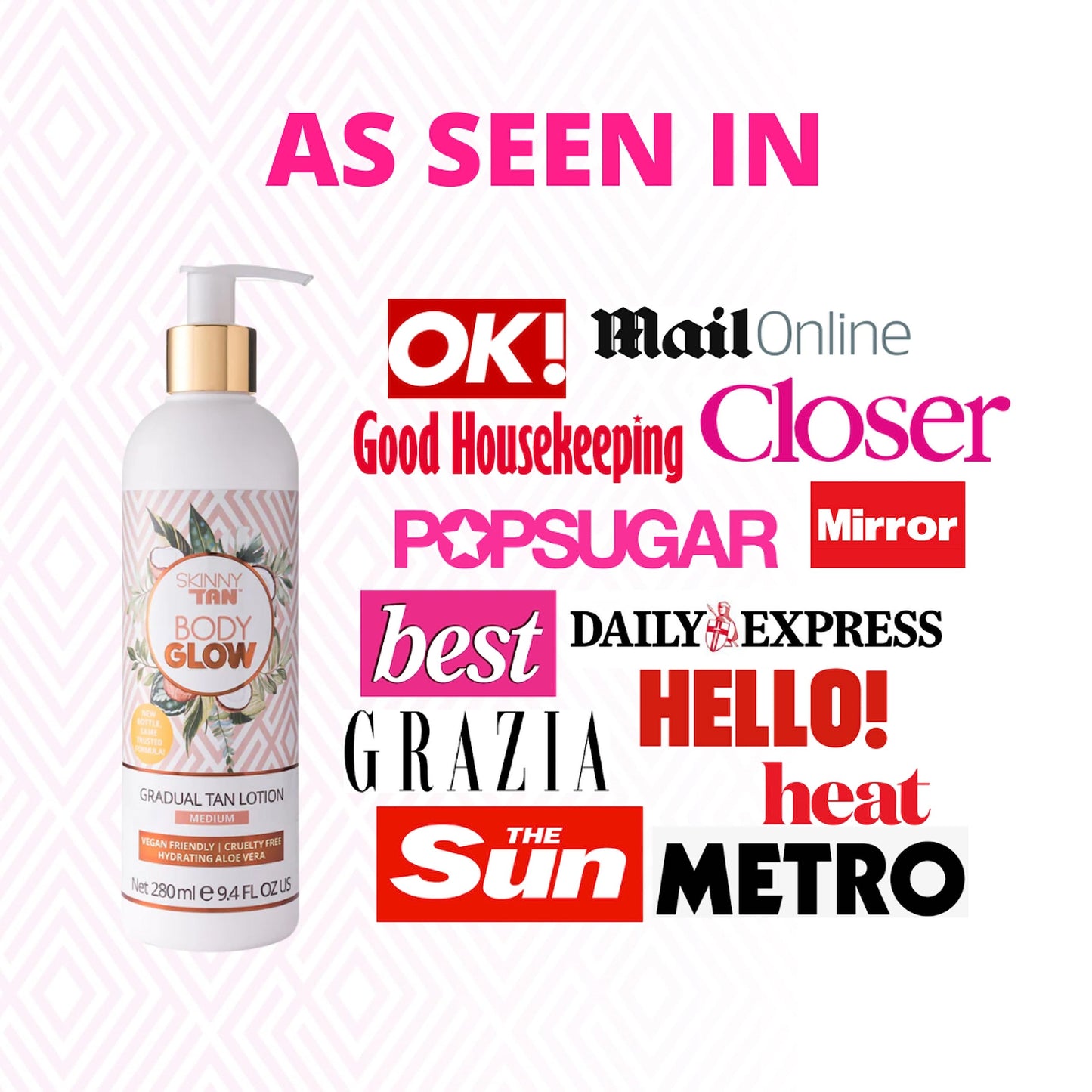 Skinny Tan Body Glow Moisturising Gradual Tan Lotion - Fake Tan Moisturiser, Cruelty-Free, Paraben Free & Vegan Tanning Moisturiser, Body Lotion with Coconut & Vanilla Aroma, 280ml