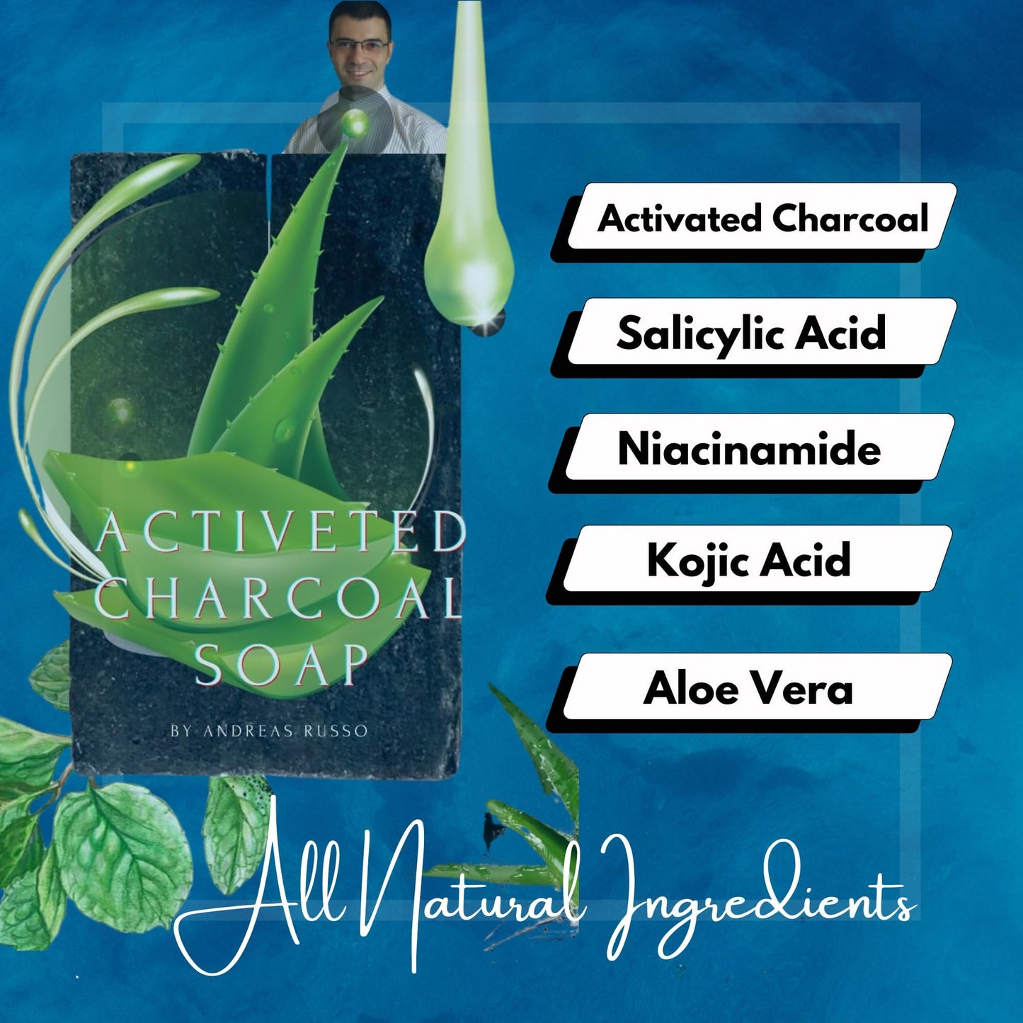 Areton High Grade Salicylic Acid Soap with 5 Active ingredients, Activated Charocal, Salicylic Acid, Kojic Acid, Aloe Vera for Skin Exfoliation, Brightening, Helps purify pores 80g
