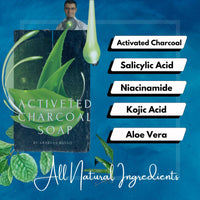 Areton High Grade Salicylic Acid Soap with 5 Active ingredients, Activated Charocal, Salicylic Acid, Kojic Acid, Aloe Vera for Skin Exfoliation, Brightening, Helps purify pores 80g