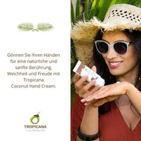 Tropicana Virgin Coconut Oil Tropicana Oil Natural Hand Cream with Coconut Oil 50g | Moisturising Care for Hands and Nails | Cold Pressed Virgin Organic Coconut Oil Hand Lotion | Shea Butter&Vitamin E | Premium Natural Cosmetics