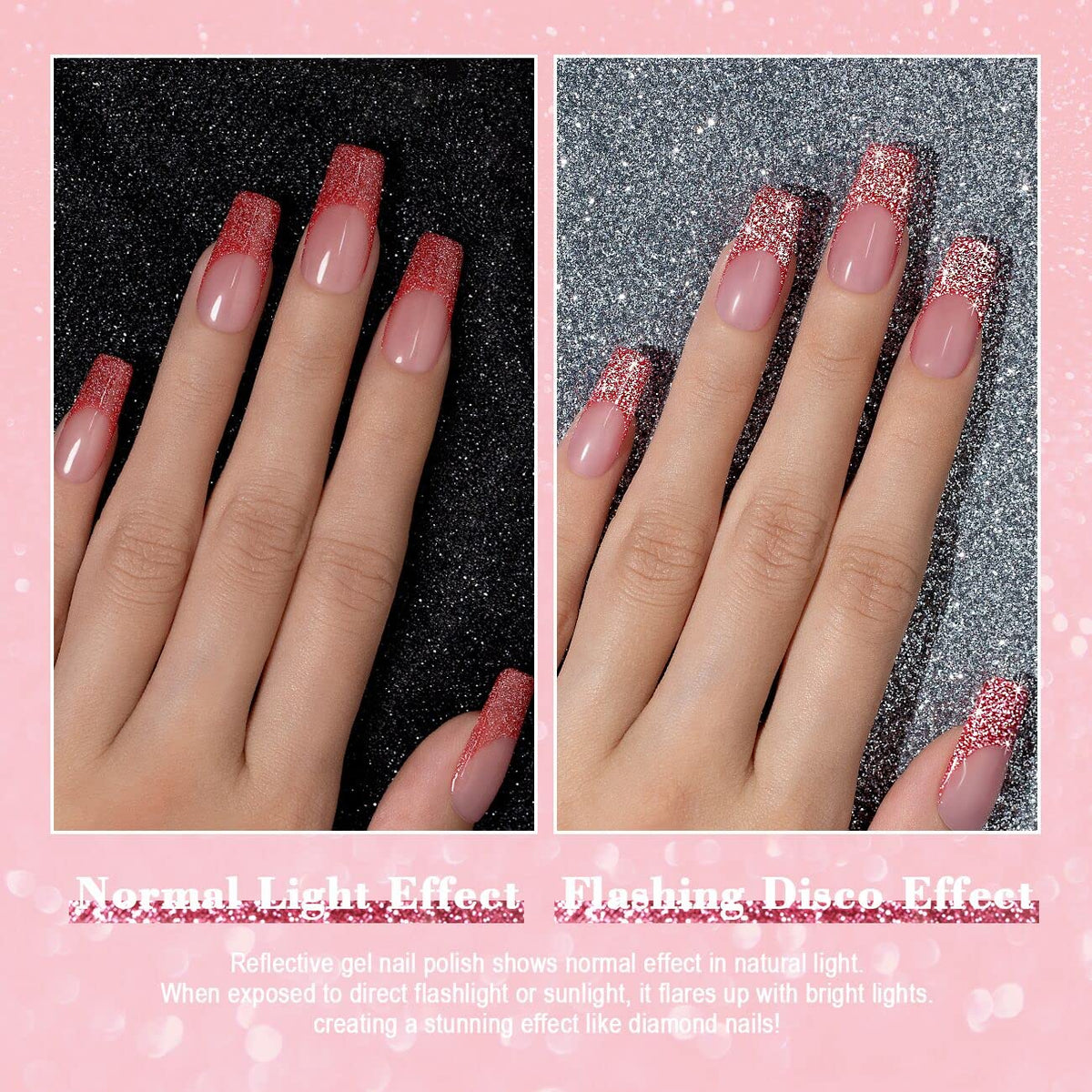 RARJSM Gel Liner Nail Art Reflective Glitter Flash Diamond Liner Gel Polish 12 Colors 5ml Sparkle Silver Hot Pink Black Pigment Painted Stripe Brush Gel Nail Polish UV LED Curing Require Nail Design