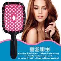 Maxmana Secret Detangler Hair brush,Detangling Brush, Massage Curl Comb for for Women, Men,Girls and Kids for Natural Curly Wet Dry Thick Straight Long Hair (Black Red)