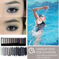 Xinyig Grey Eyeshadow Palette Black Eyeshadow 12 Pigmented,Smokey Eyeshadow Palette 12 Shades,Waterproof Eye Shadow Pallets for Women,Shimmer Smokey Color Eyeshadow,Full Matte Smokey Eye Shadow Pallets