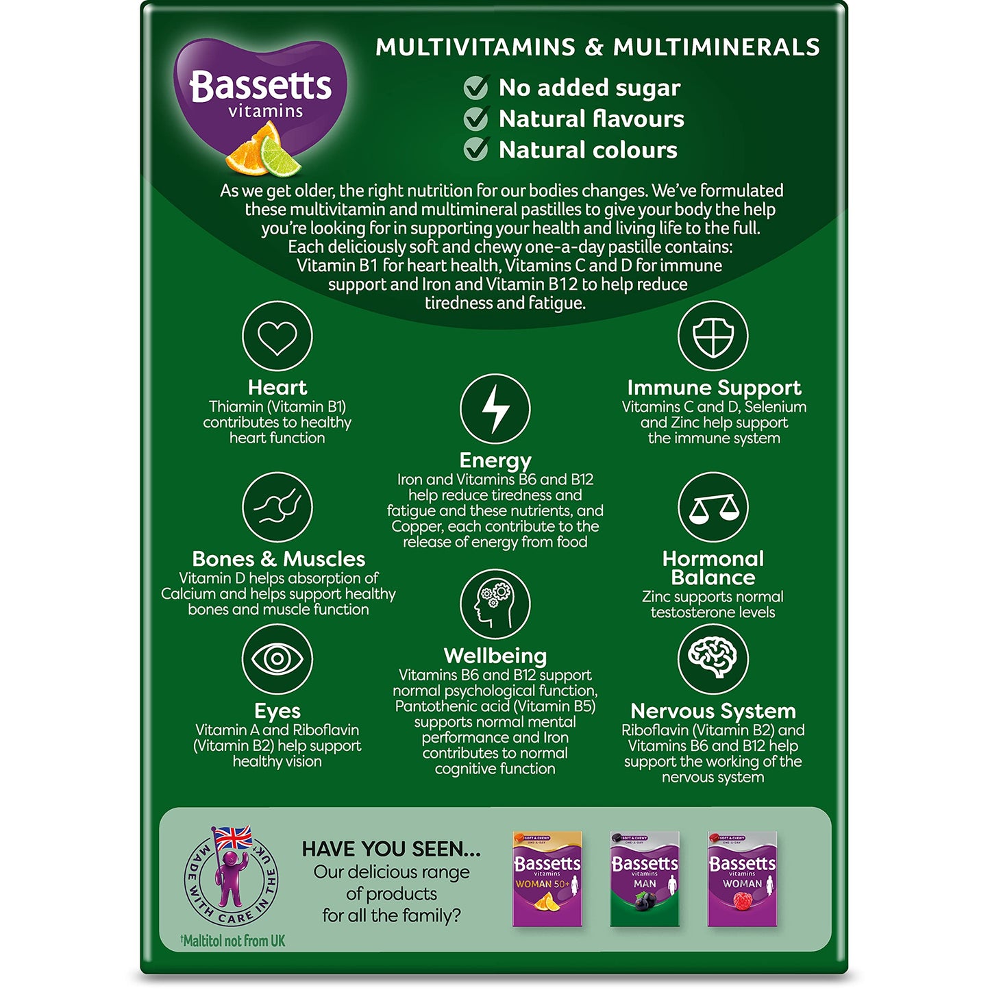 Bassetts Vitamins Bassett's Vitamins Man 50+ Multivitamins & Multiminerals Orange & Lime 30's