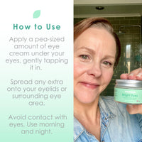 WildMint Bright Eyes Cream with Hyaluronic Acid | Brightening & Firming Eye Cream for Sensitive, Dry, Mature Skin | Reduces Dark Circles & Puffiness | UK Made Vegan & Cruelty-Free Skincare | 30ml