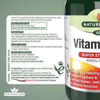 Natures Aid Super Strength Vitamin D3 4000iu, 60 Tablets