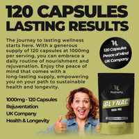 Nutrality Glynac Supplement 120 Capsules 1000mg | Vegetarian Friendly Anti-Aging Glutathione Formula with Glycine and NAC, for Enhanced Health, Wellness | Promotes Youthful Aging, Vitality