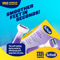 Dr. Scholl's Scholl ExpertCare 2-in-1 File & Smooth. Dual Speed Pedi Electric Foot File for Hard Skin and Callus Removal. Batteries Included