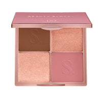 SCULPTED by Aimee Connolly Beauty Blocks 4-in-1 Face Palette from Sculpted by Aimee (Deep) - Vegan Bronzer, Blusher, Powder & Cream Highlighters to Define and Glow